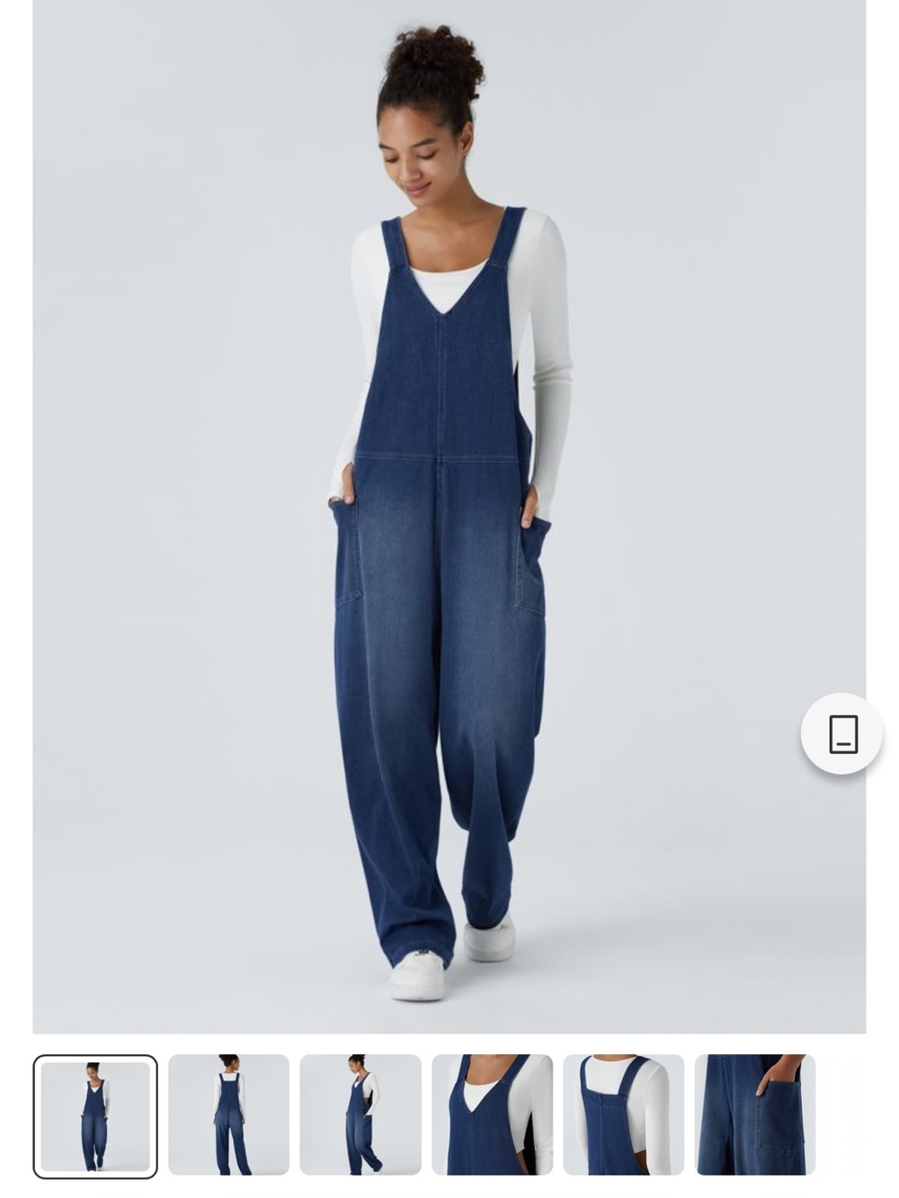 HALARA Women's Indigo Denim Overalls